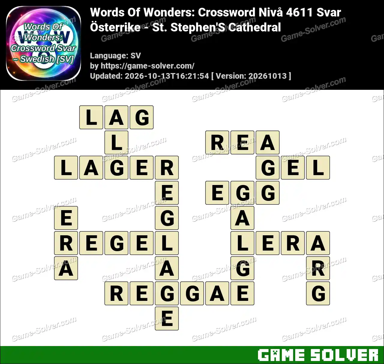 Words Of Wonders: Crossword Nivå 4611 Svar – Österrike – St. Stephen’S Cathedral